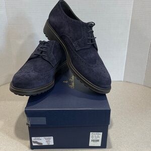 Brooks Brothers Dark Blue Suede Oxfords